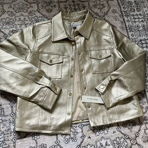 Kenneth Cole New York Metallic Leather Jacket